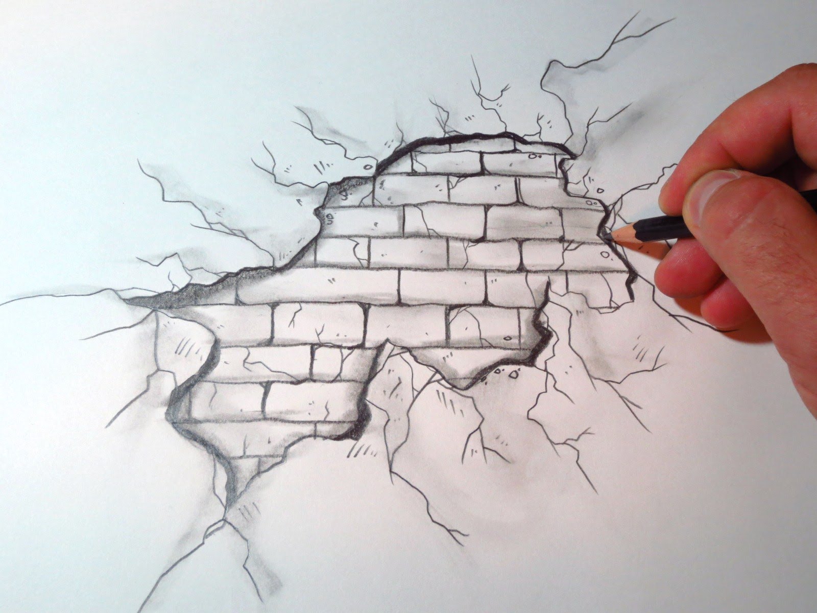 How To Draw A Cracked Brick Wall The Original