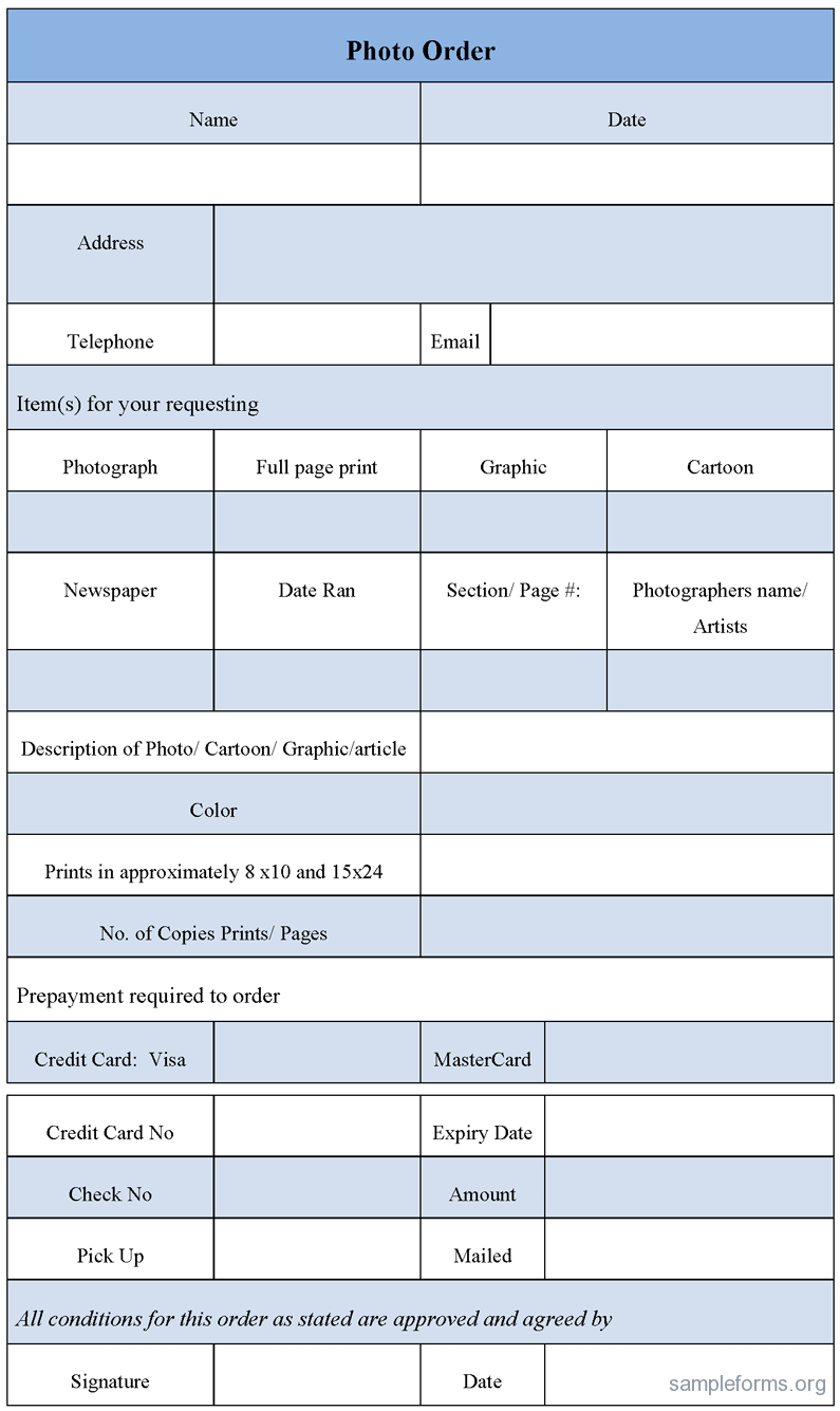 Free Download Download Download Editable Photo Order Form For Only 499 
