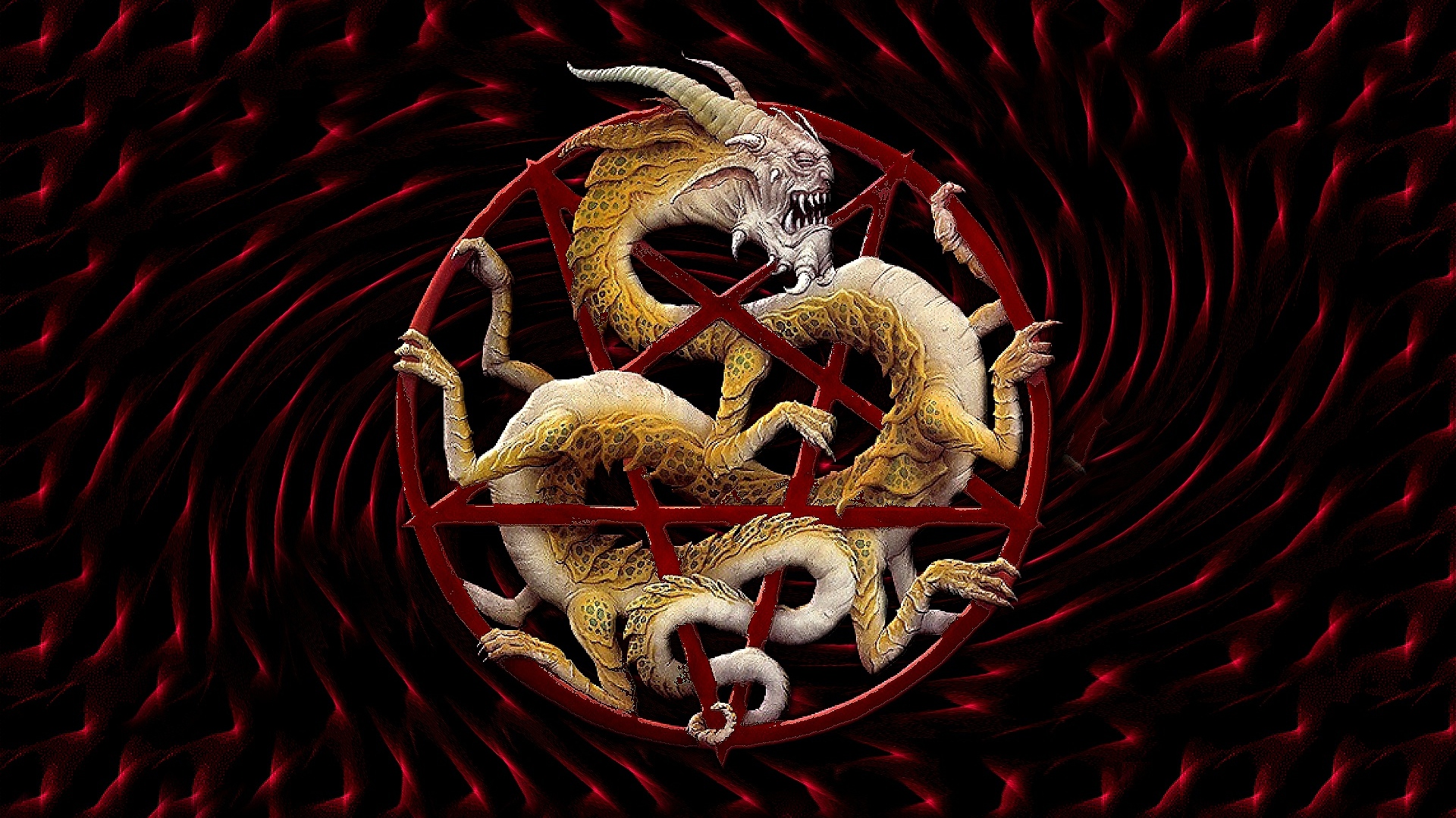 Wallpaper Dragon Sign Symbol Red Yellow Full HD