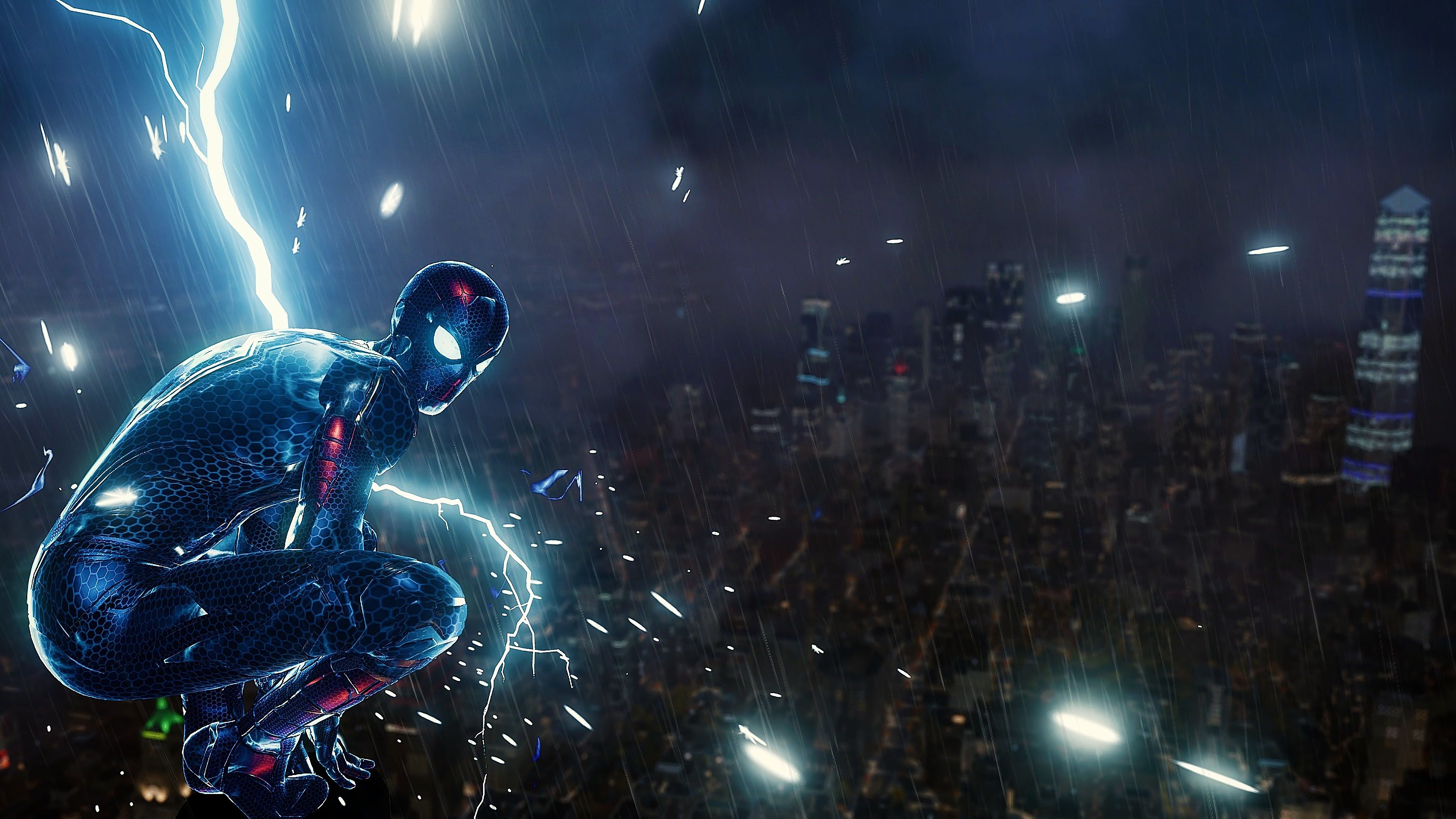 Spiderman Ps4 Lighting Supervillain Wallpaper