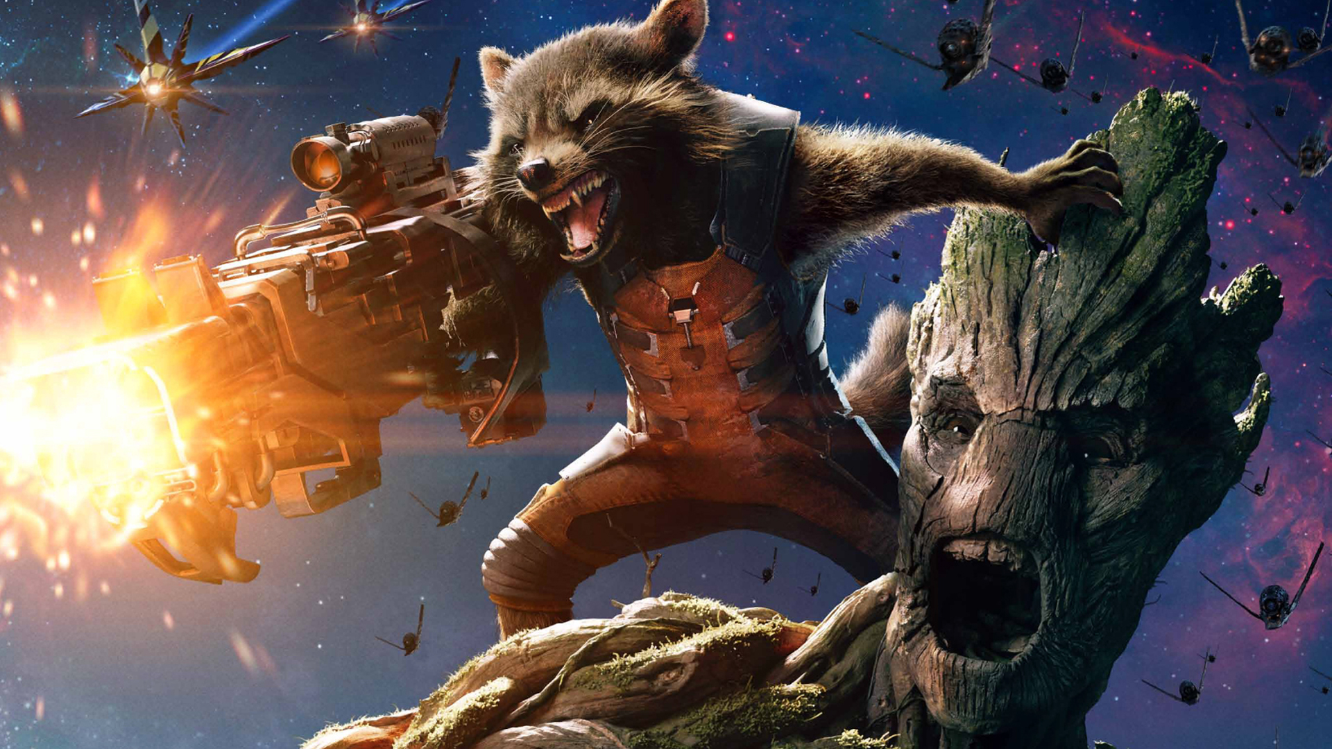Groot And Rocket Raccoon Wallpaper HD