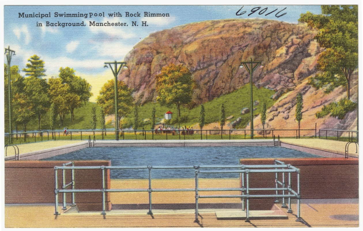 Municipal Swimming Pool With Rock Rimmon In Background Manchester