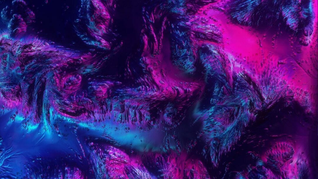 [100] Wallpaper Neon Terrain Surface Purple Pink 4K