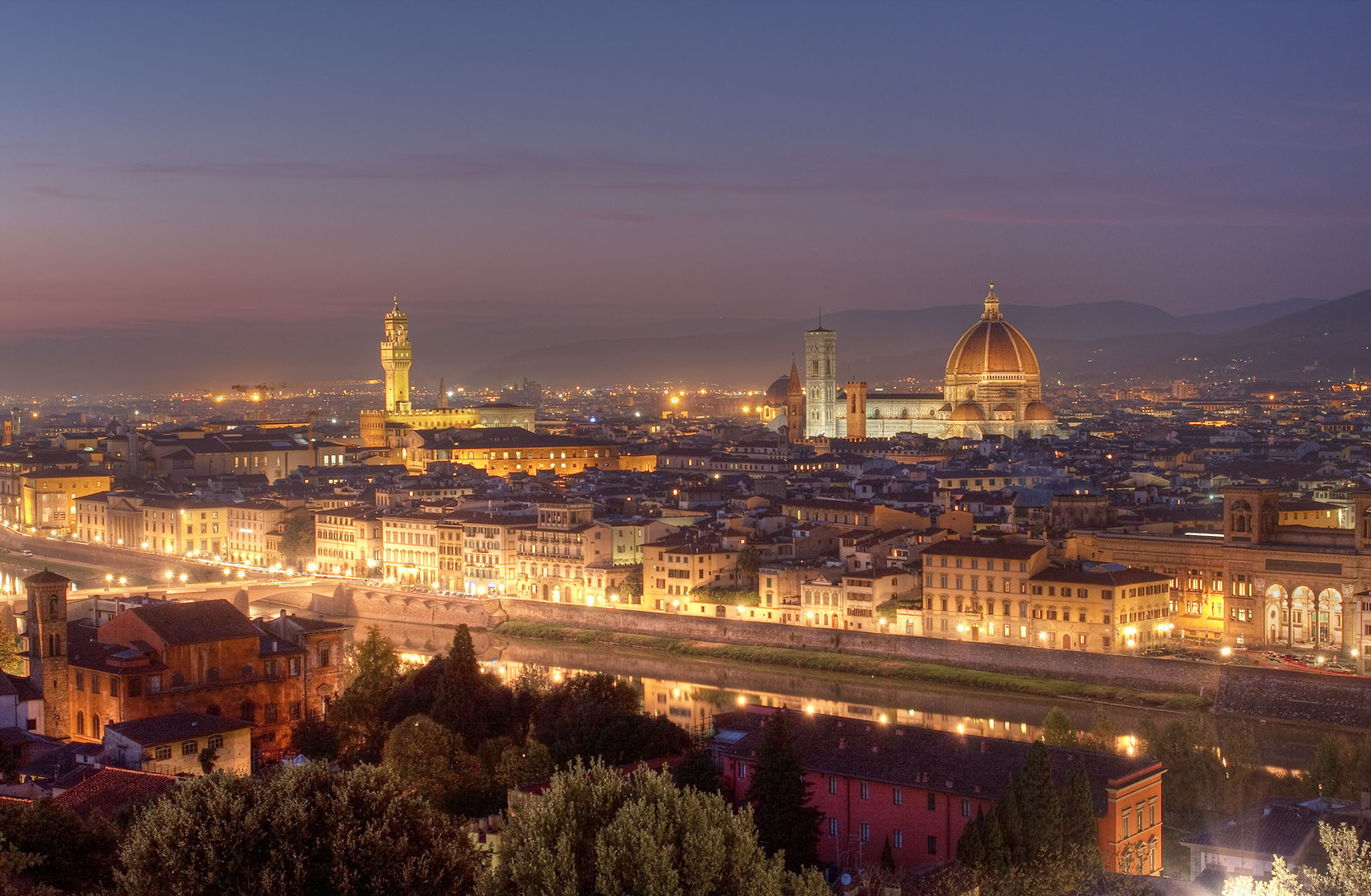 Night Lights In Florence Italy Wallpaper And Image