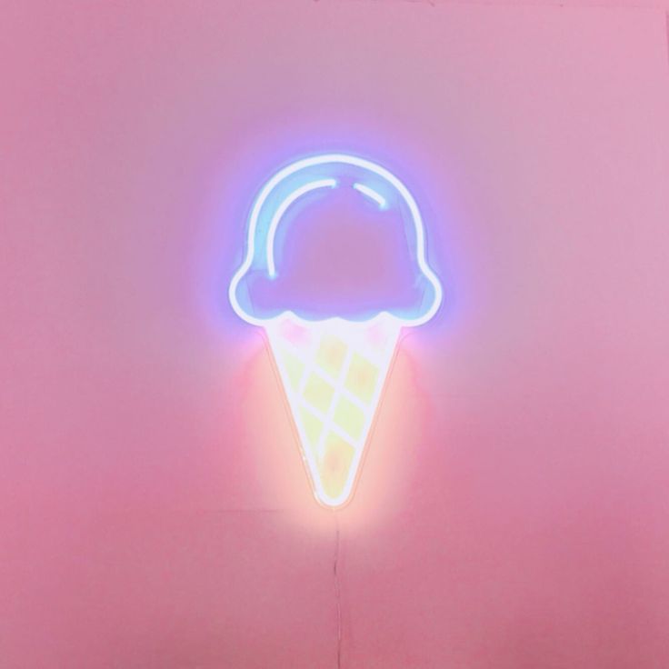 Pink ice cream neon light Pastel aesthetic Aesthetic photo