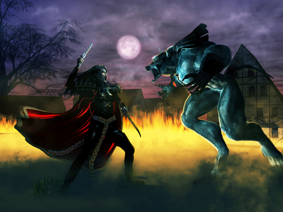 Vampire Vs Werewolf Wallpaper