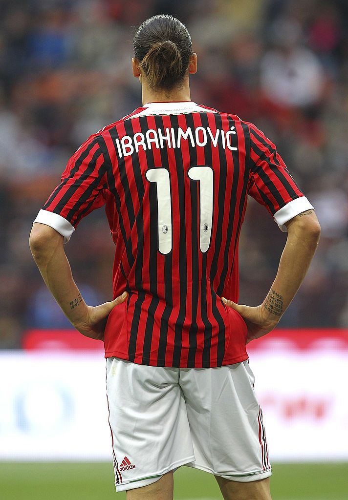 Zlatan Ibrahimovic Of Ac Milan Gestures During The Serie A Match