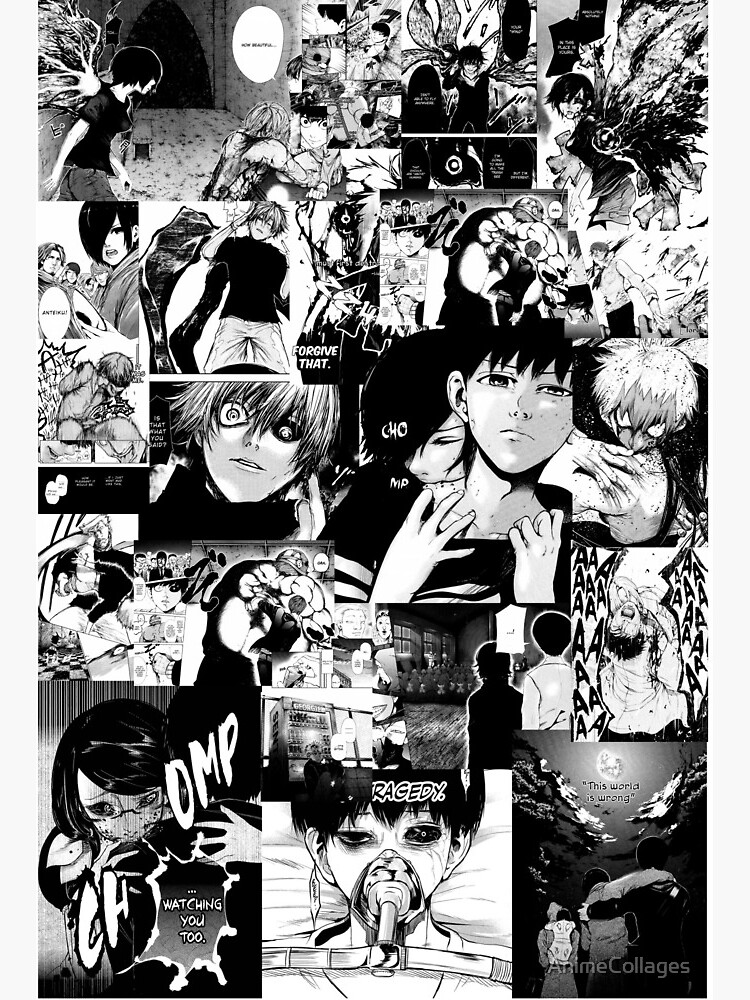 Tokyo Ghoul Manga Collage Art Board Print by AnimeCollages 750x1000