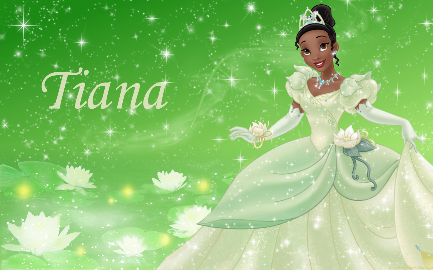 The Princess And Frog Tiana Cartoon HD Wallpaper For