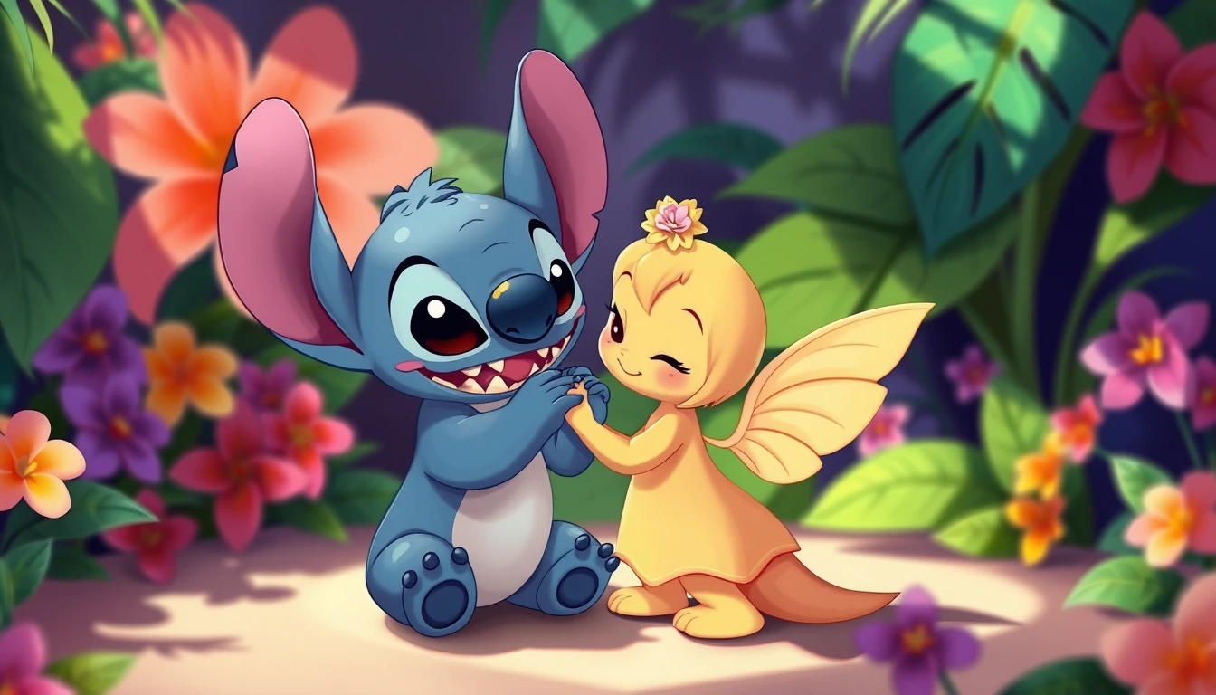 Stitch And Angel Couple Wallpaper