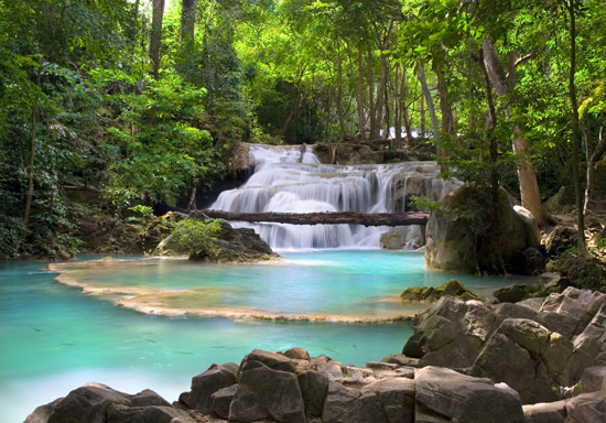 Waterfall In The Tropical Forest Thailand Photo Wallpaper Mural