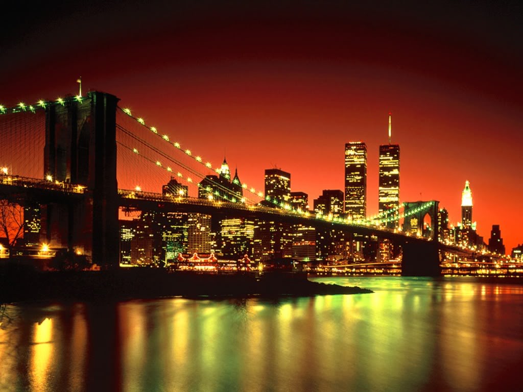 Bridge Skyline And Twin Towers Photo New York City Wallpaper Jpg