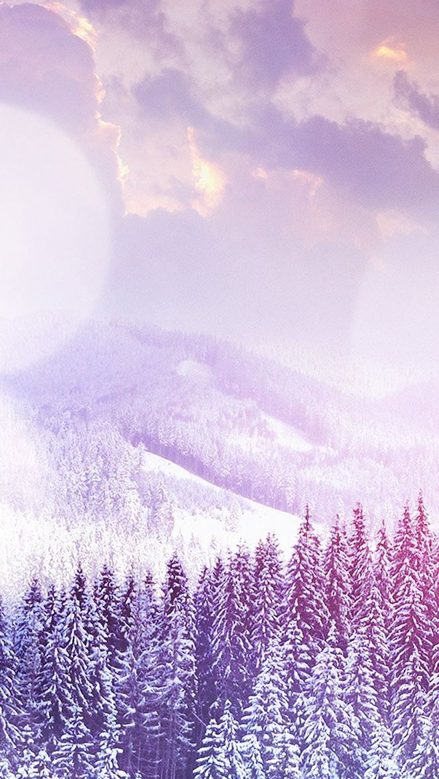 Winter Mountain Snow White Flare Nature iPhone 5s Wallpaper