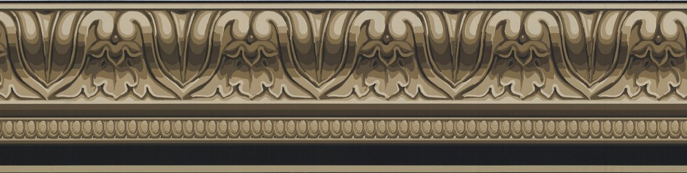 Details About Wallpaper Border Taupe Black Faux Crown Molding