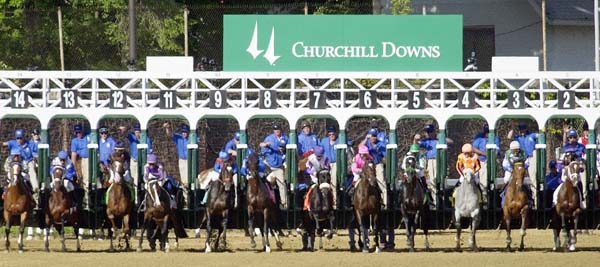  breaks from the gate to start the 128th running of the Kentucky Derby