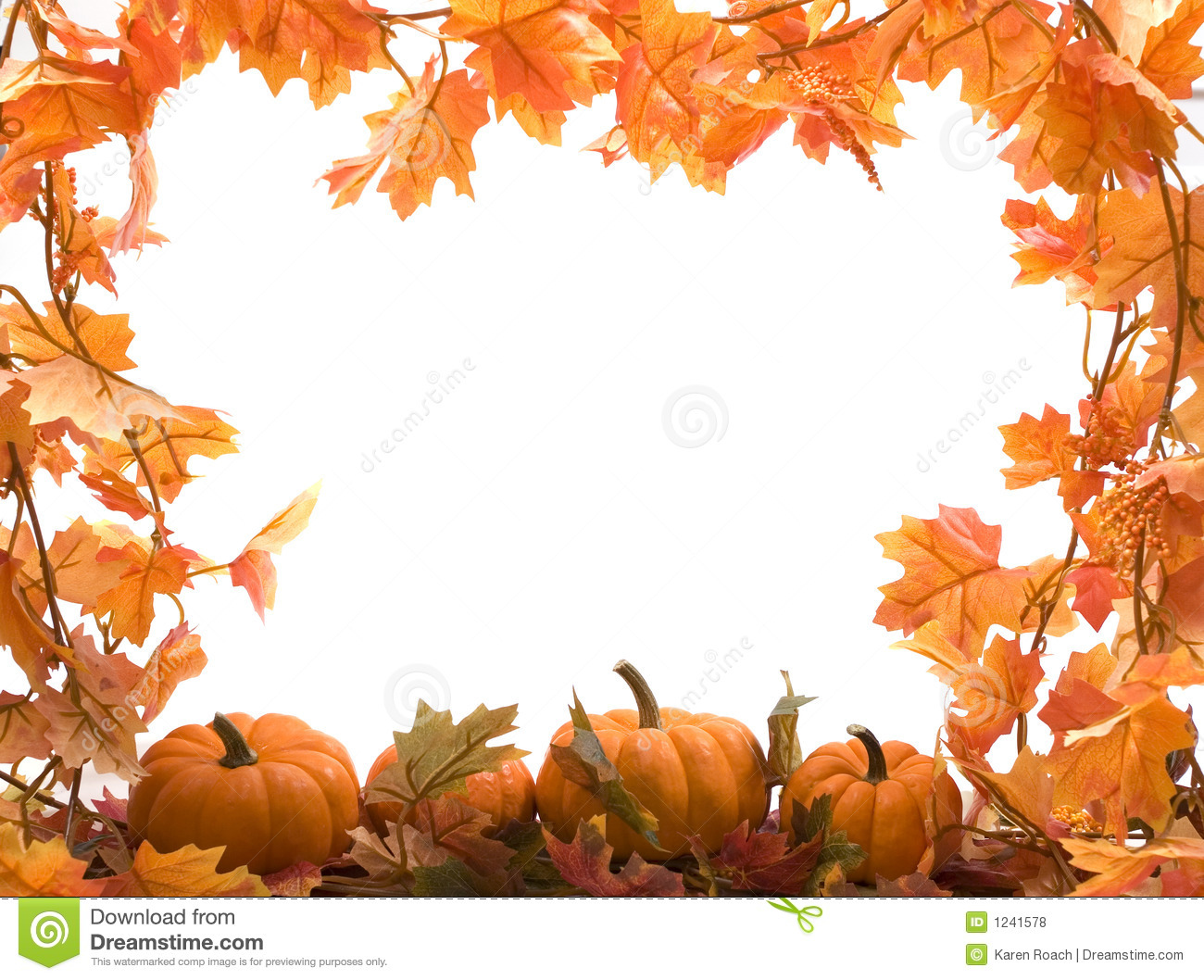 Pumpkins With Fall Leaves Royalty Stock Photos Image