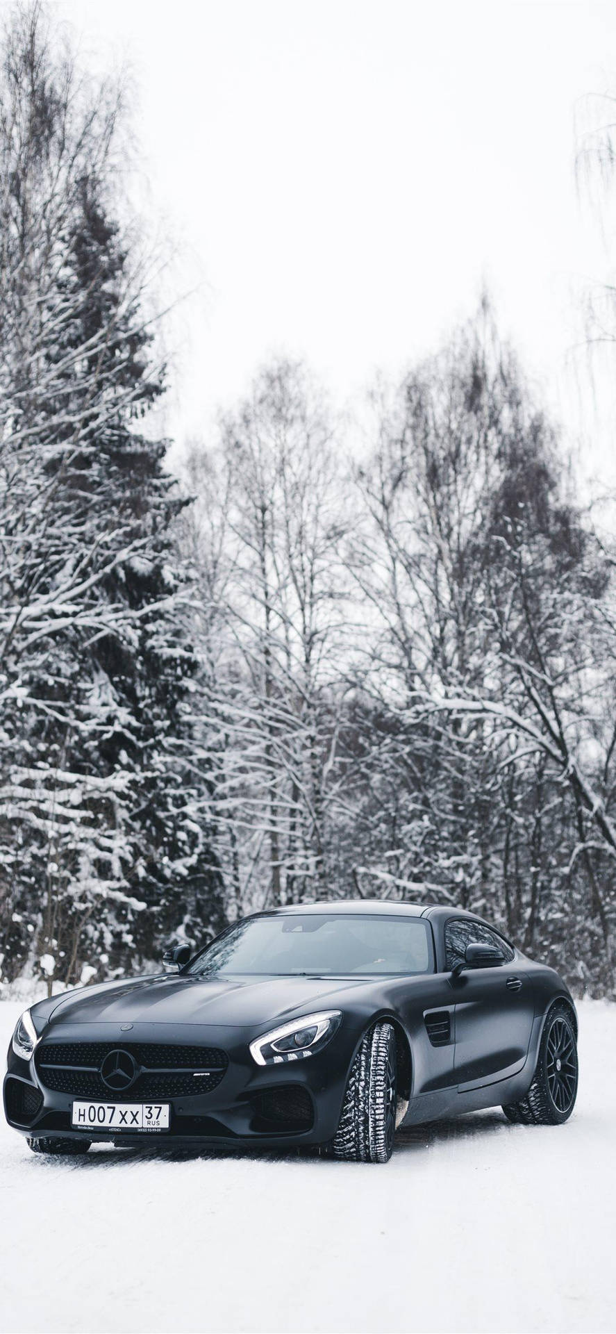 Matte Black Mercedes iPhone X Wallpaper