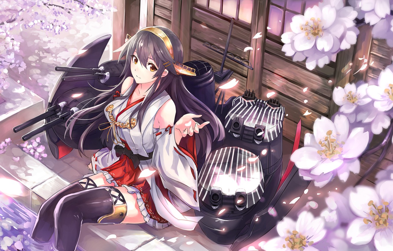 Wallpaper Girl Anime Art Kantai Collection Haruna Devildogs
