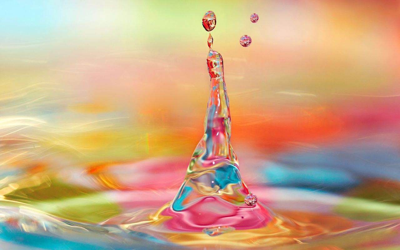 Colorful water drop wallpaper 18636 1280x800