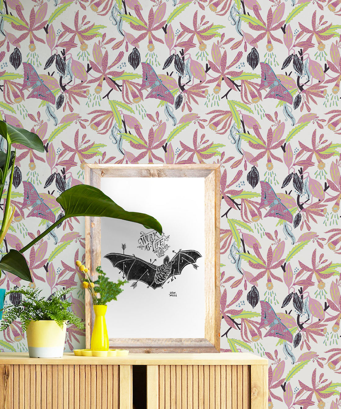 Vanilla Moth Fresh Motif Wallpaper Colorful Fun Milton King 1100x1318
