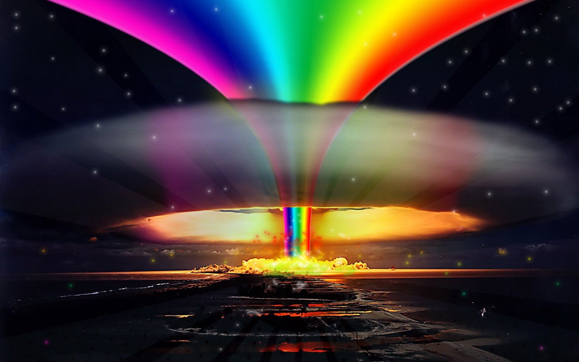 Explosions Pride Rainbows Selective Coloring Gay Wallpaper Background