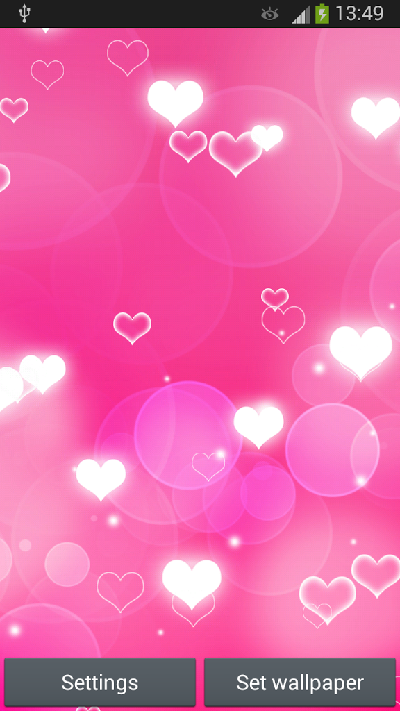 Pink Heart Live Wallpaper Screenshot