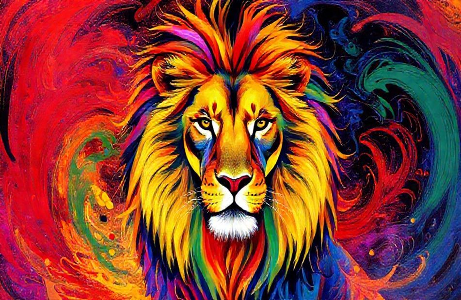 Colorful Lion Wallpaper