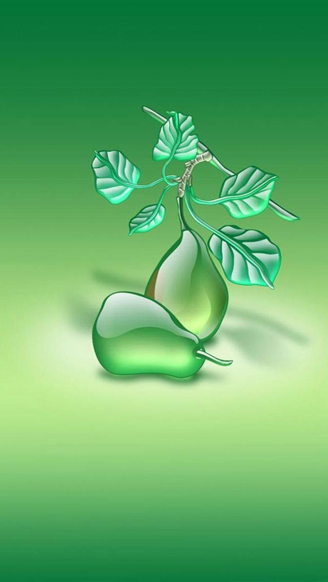 Aqua Pears Green iPhone Background HD Wallpaper