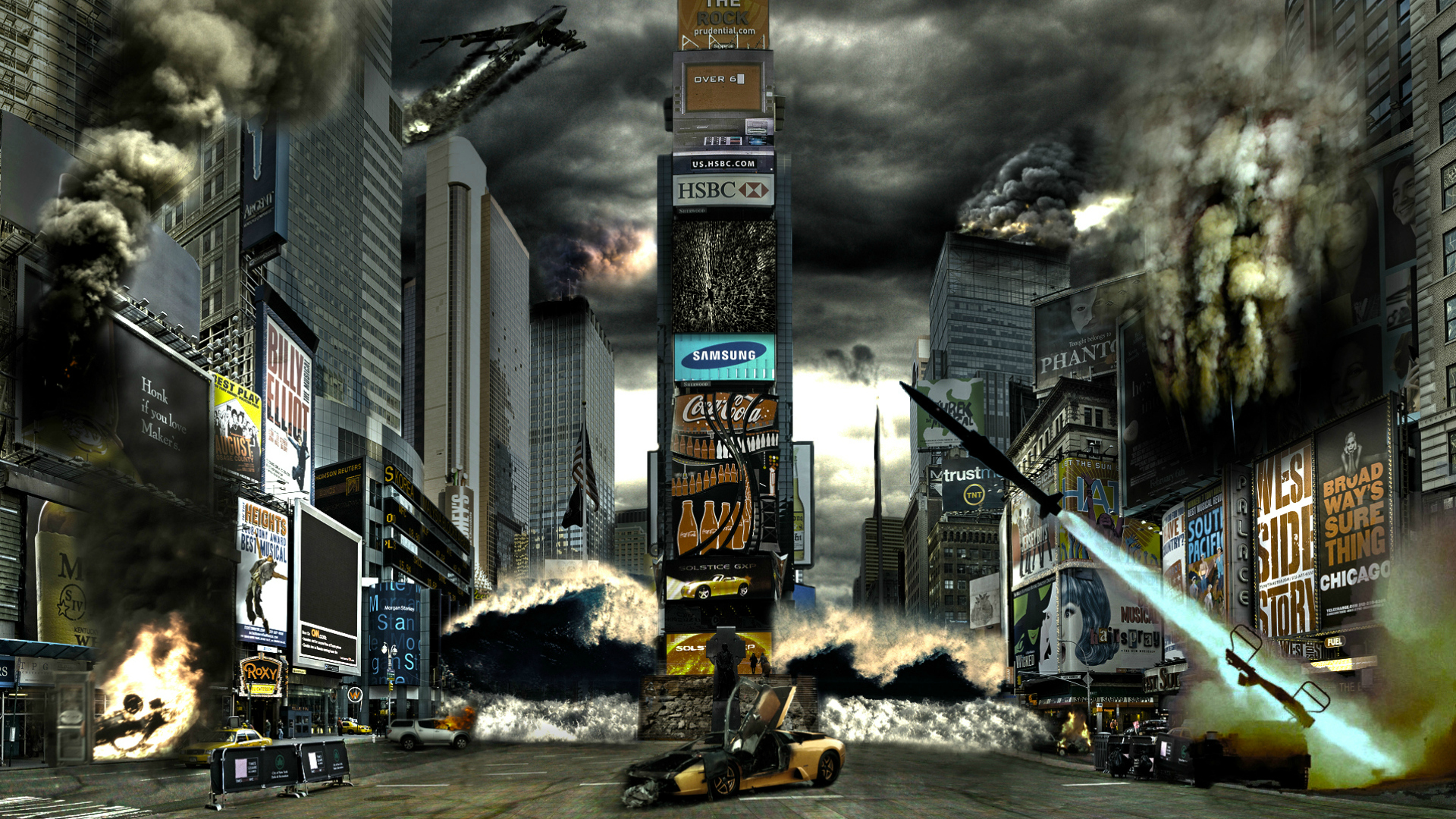 1920x1080 Times Square Disaster desktop PC and Mac wallpaper