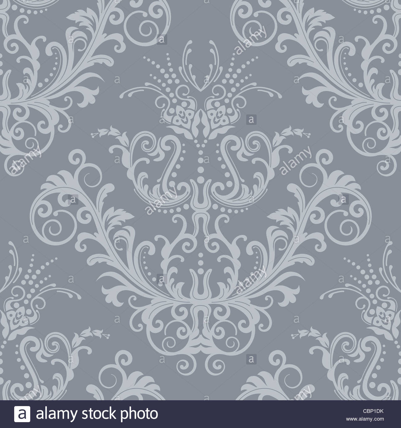 Photo Luxury Seamless Silver Grey Floral Vintage Wallpaper Pattern