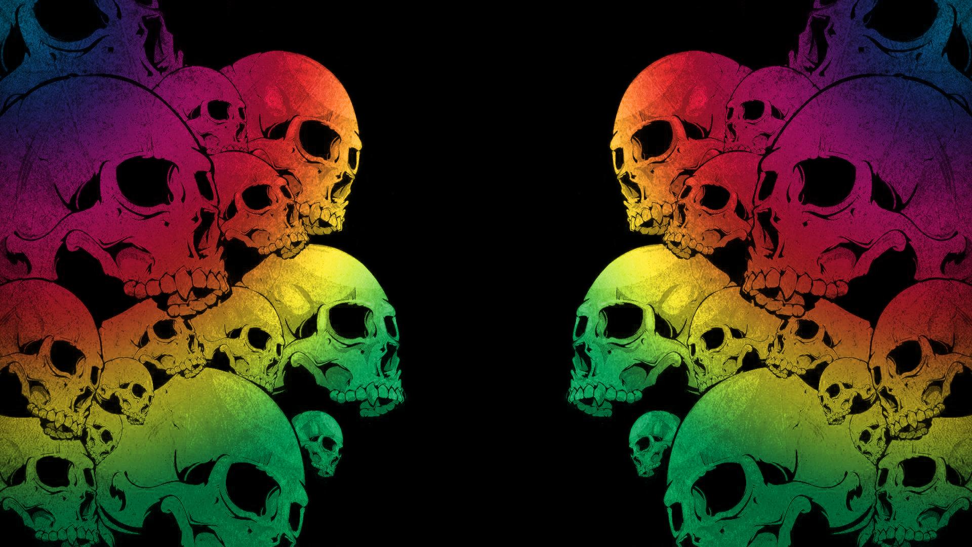 Cool Neon Skull Desktop Background