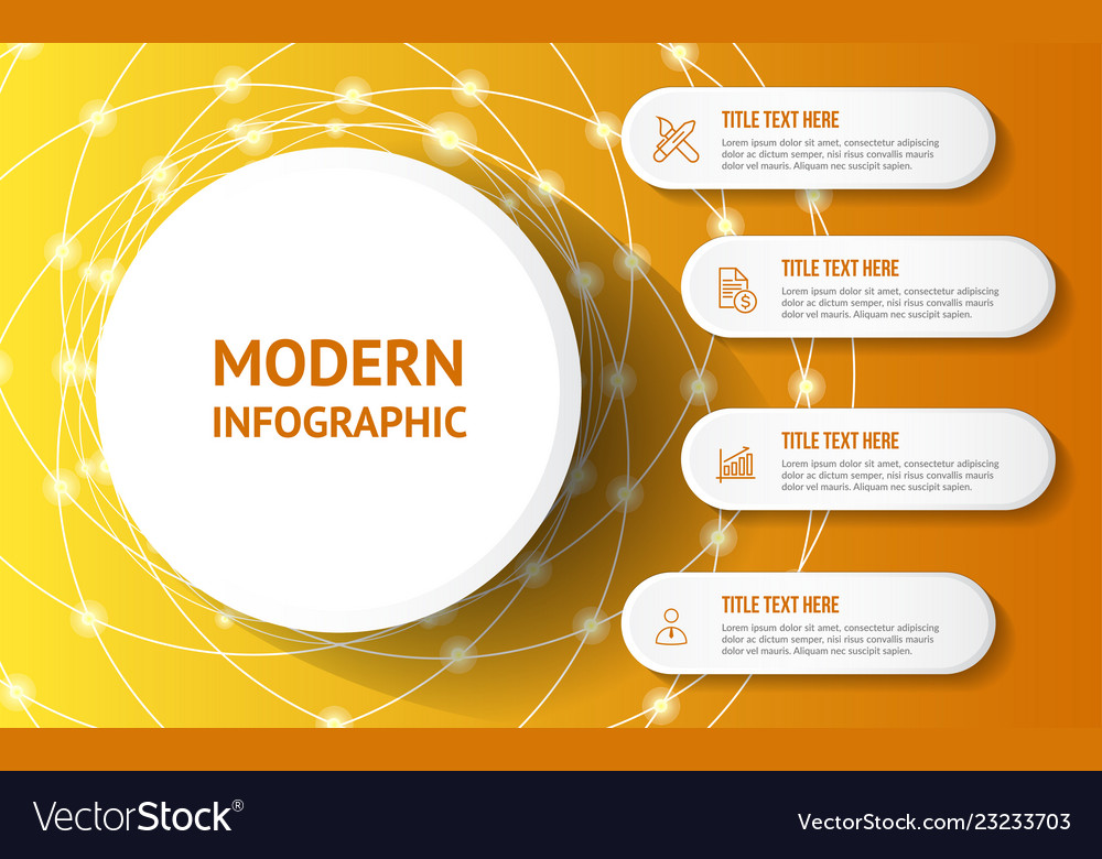 Modern Infographic With Yellow Background Template