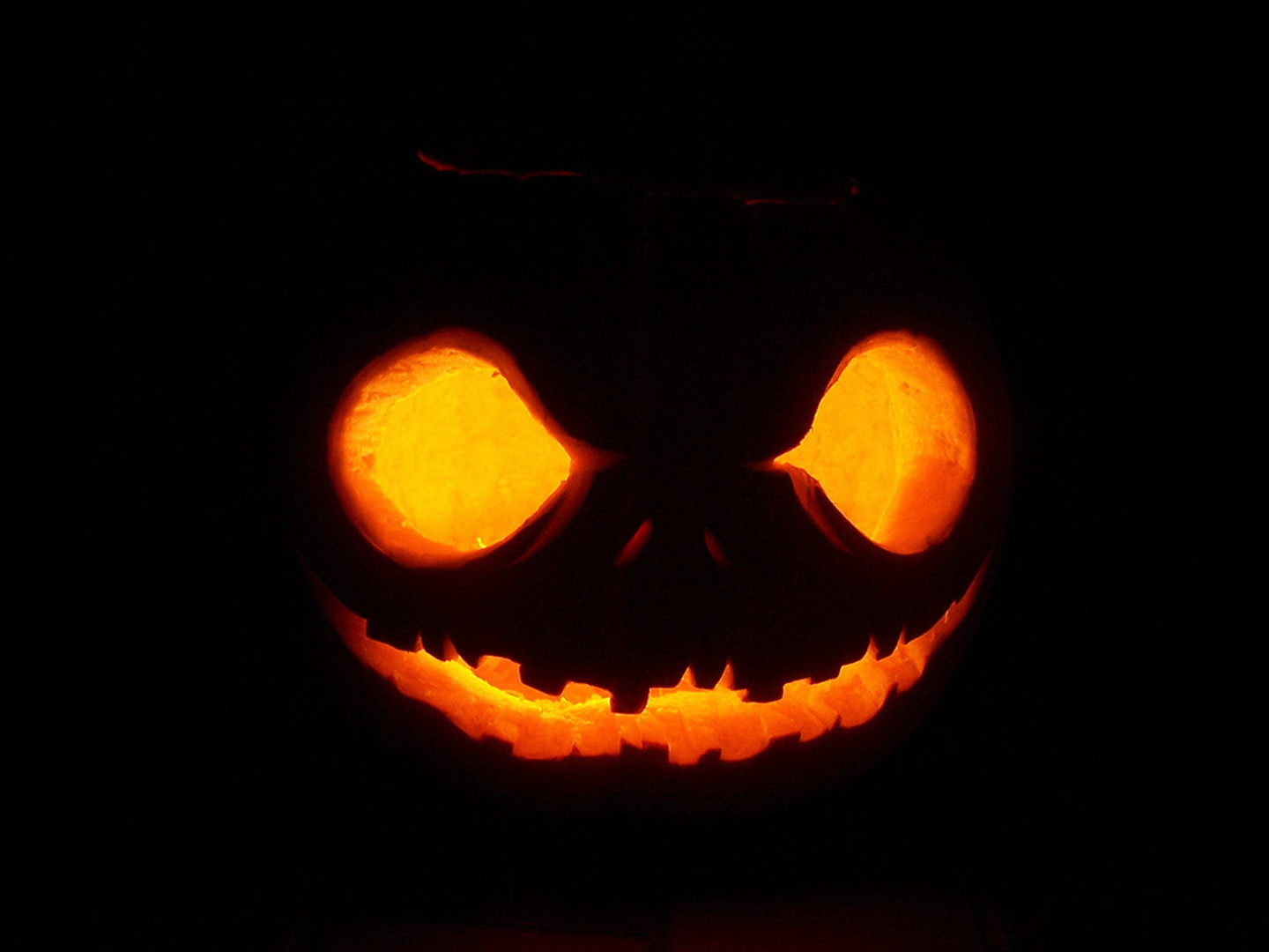 Pixel Desktop Wallpaper Scary Pumpkin Face Halloween