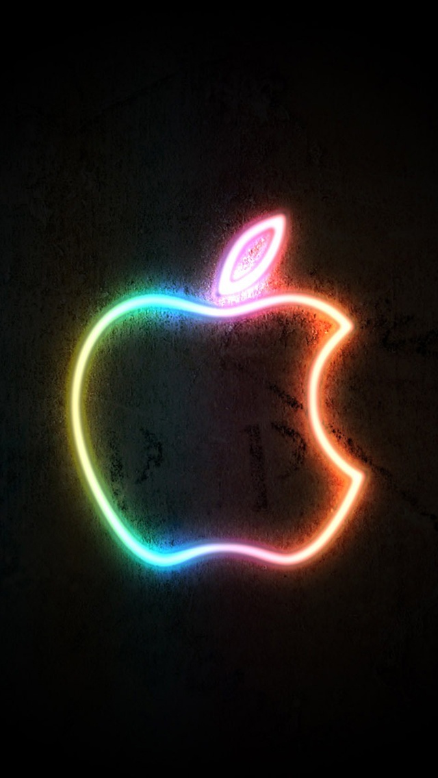 Download Wallpaper Neon Apple