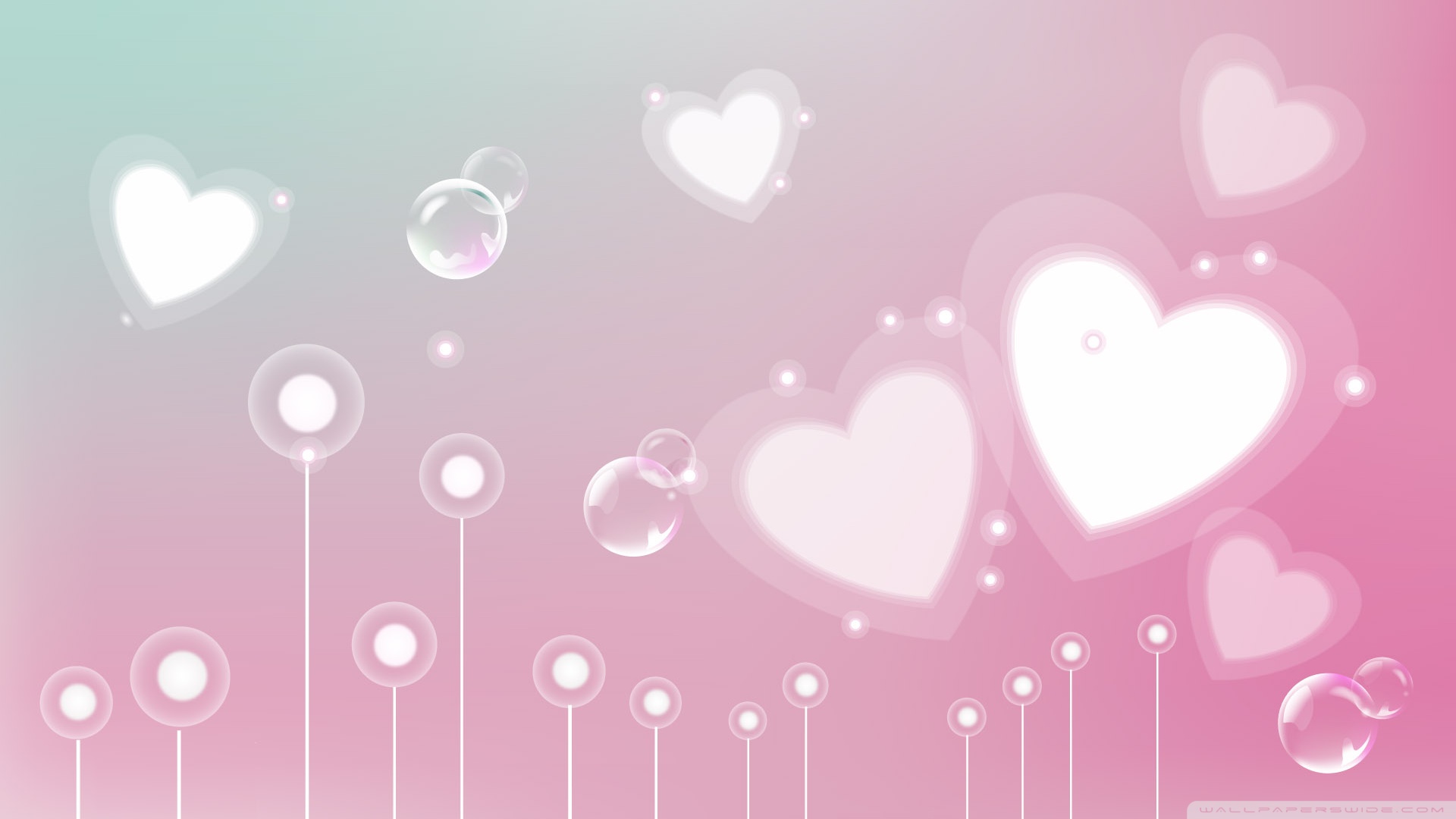 Pastel Valentine Hearts Wallpaper