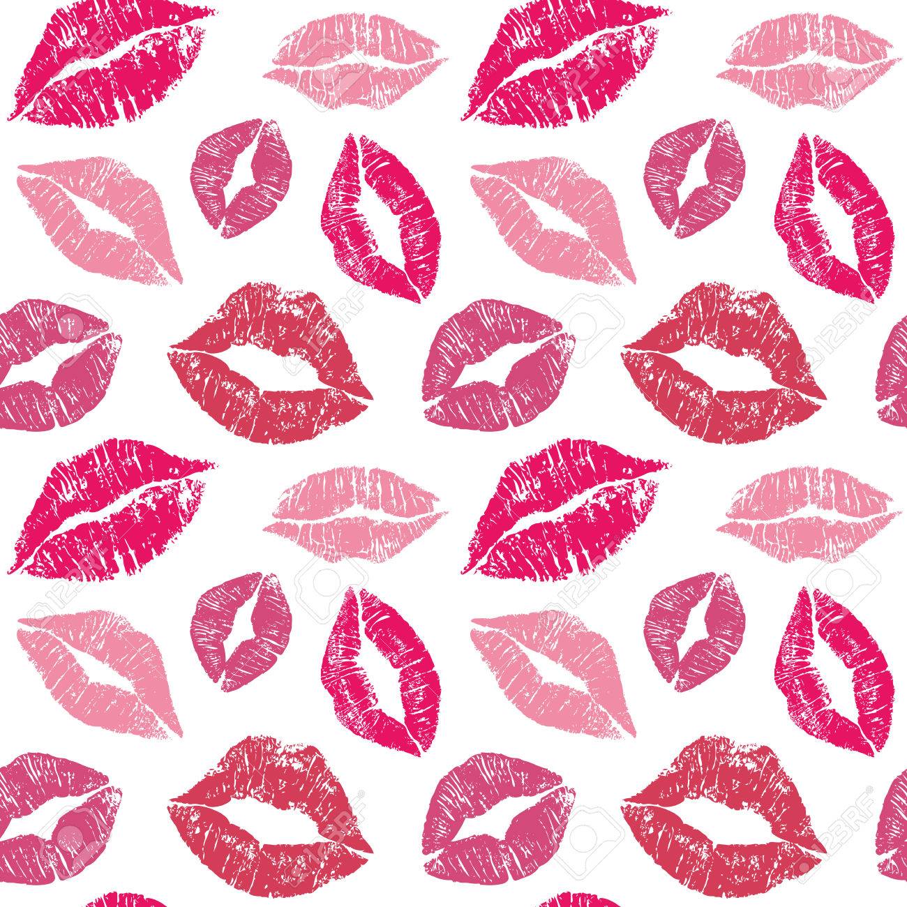 Female Lips Lipstick Kiss Pattern Cosmetics And Love Background