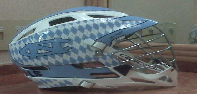 Unc Lacrosse Helmet The Insignia Is On Both