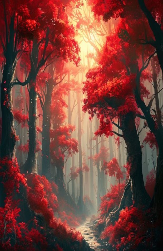 Red Forest Wallpaper