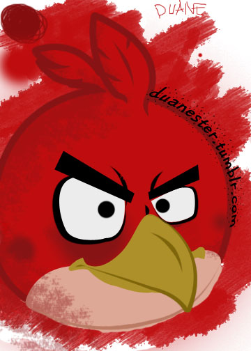 Red bird of Angry Birds cartoon wallpaper 6jpg
