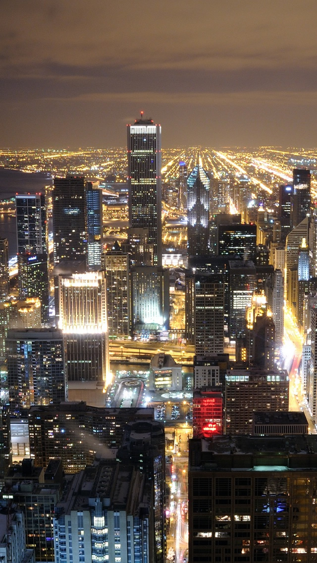 Chicago Skyline From John Hancock iPhone 5s Wallpaper
