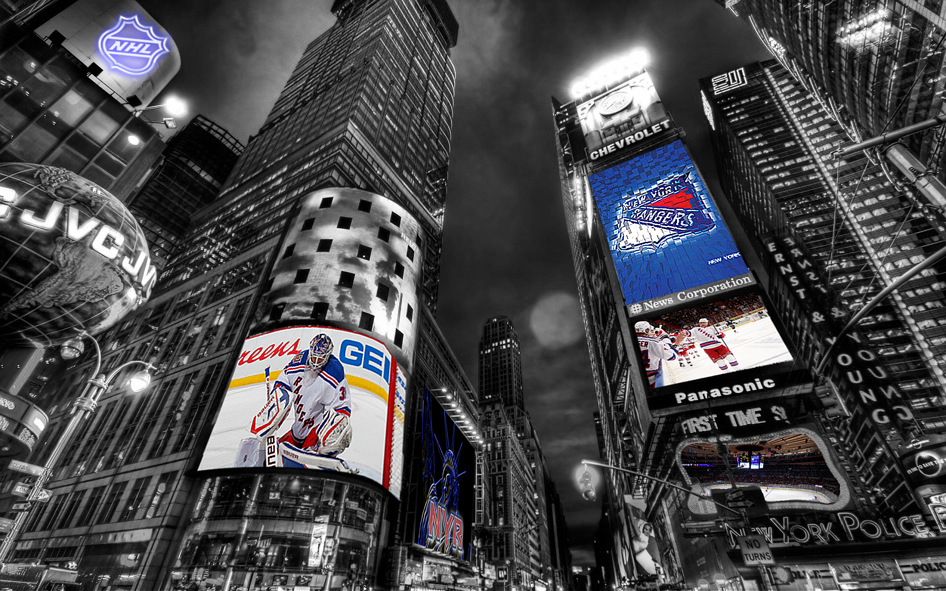 NHL New York Rangers Times Square Wallpaper by Realyze on deviantART 1920x1200