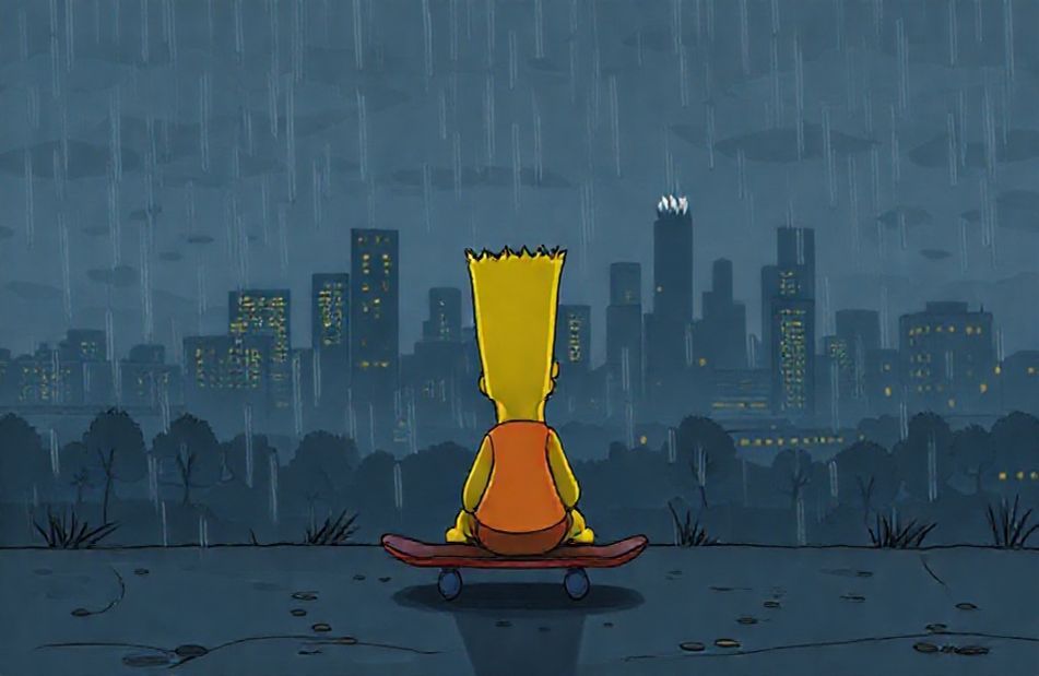 Depressed Bart Simpson Wallpaper