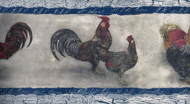 Kitchen Rooster Hen Wallpaper Border Farmhouse By