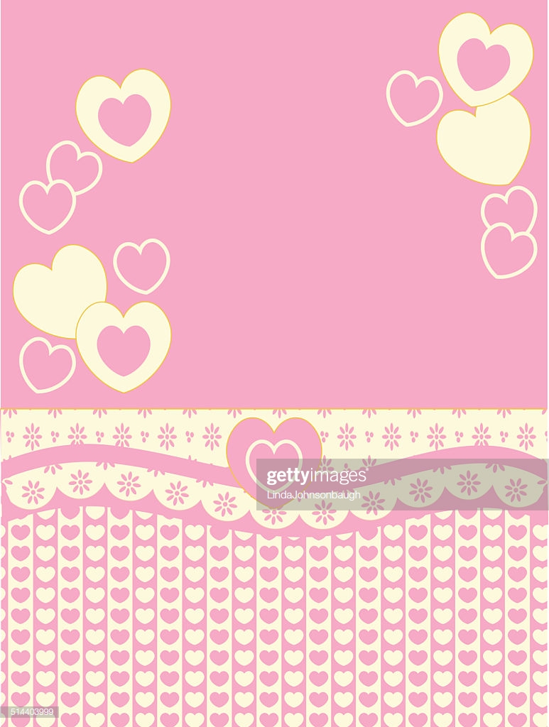 Victorian Background Copy Space With Hearts And Eyelet Stock