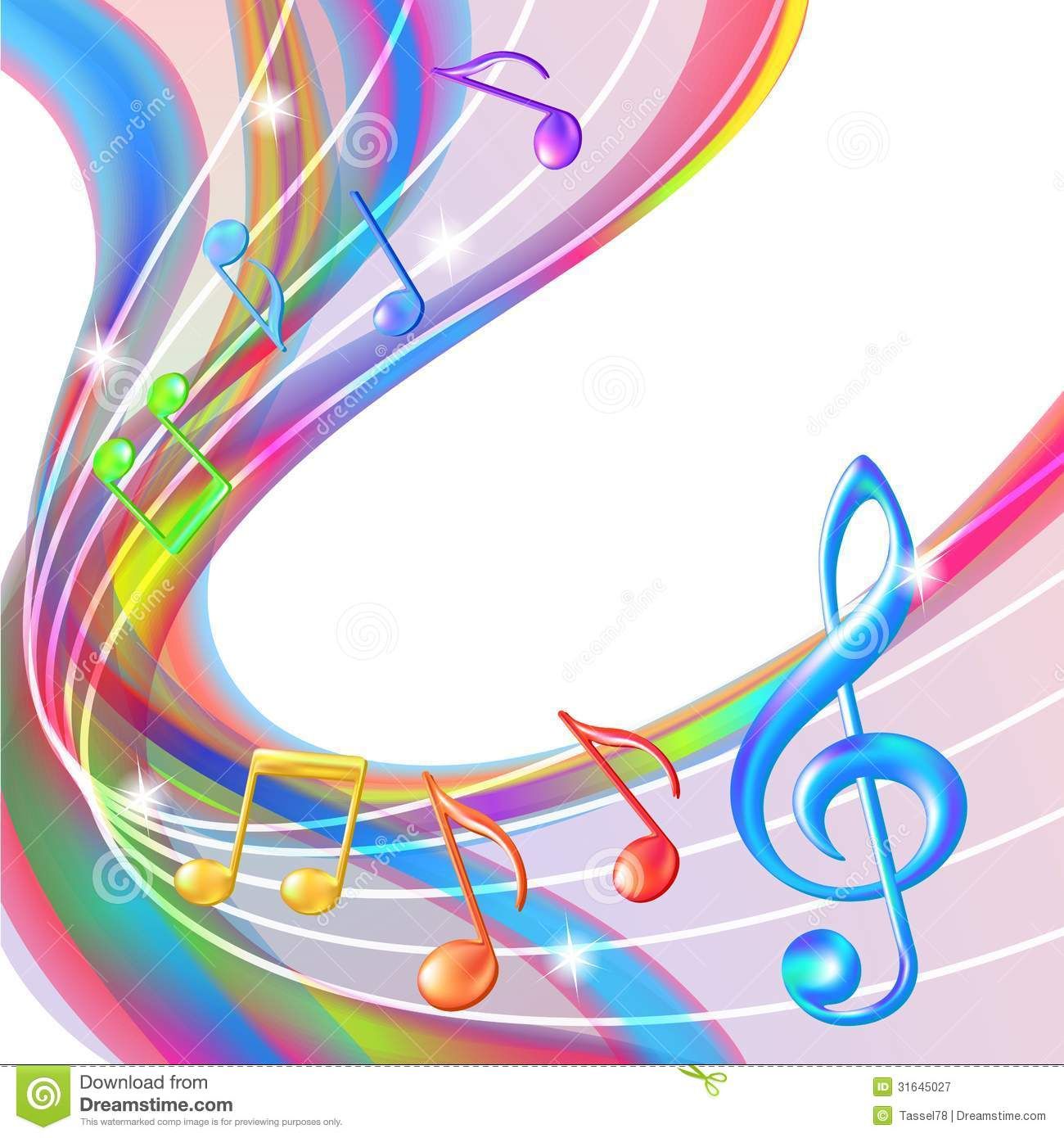 Colorful Abstract Notes Music Background Wallpaper