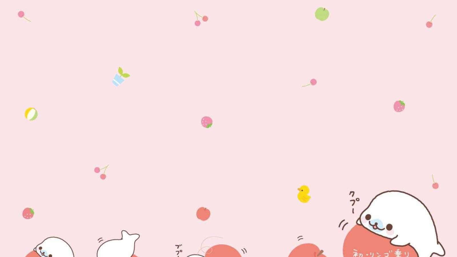 Kawaii Pink Background Wallpaper
