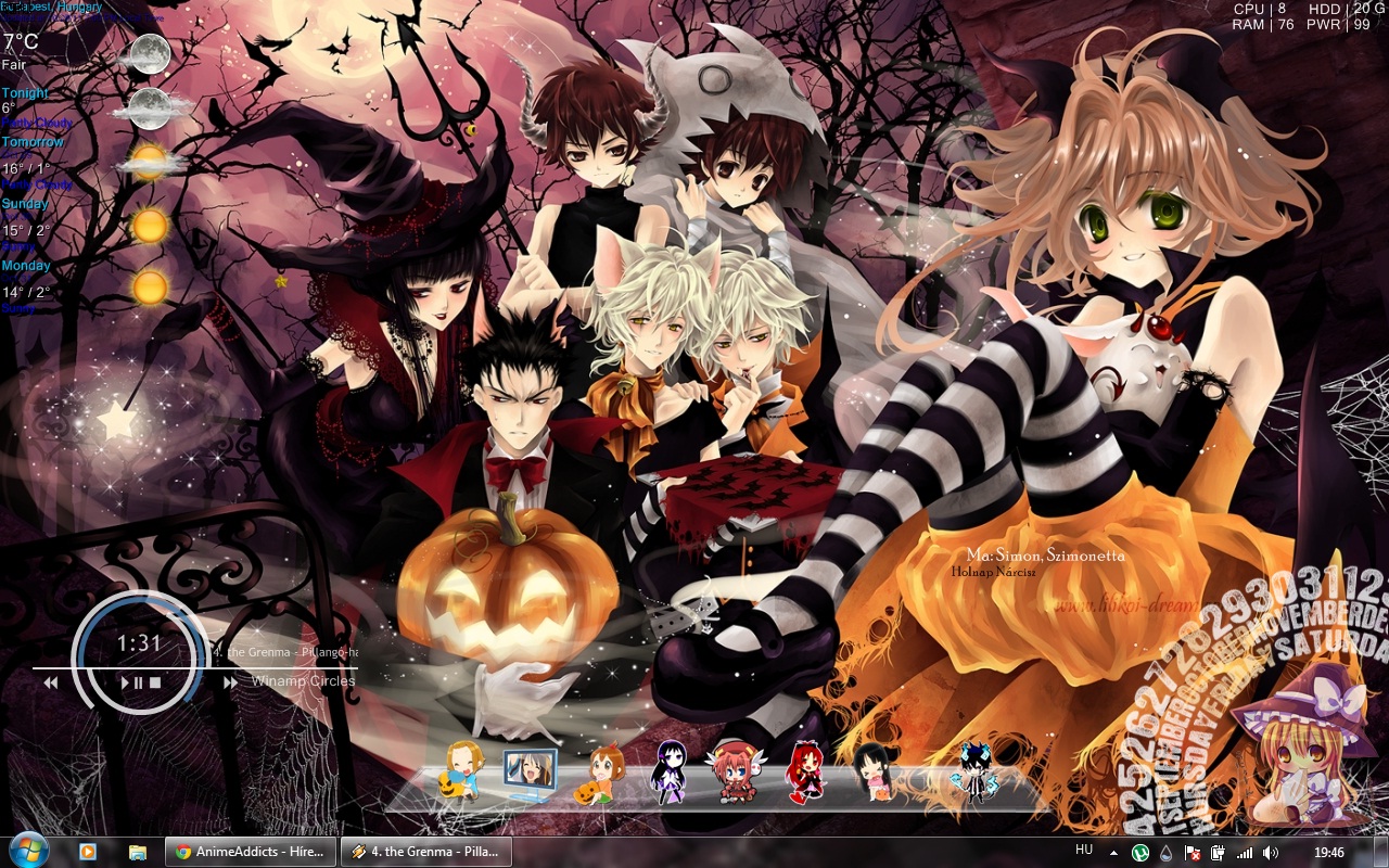 Anime girl, halloween, pumkin, witch clothes, white hair, Anime, HD  wallpaper | Peakpx