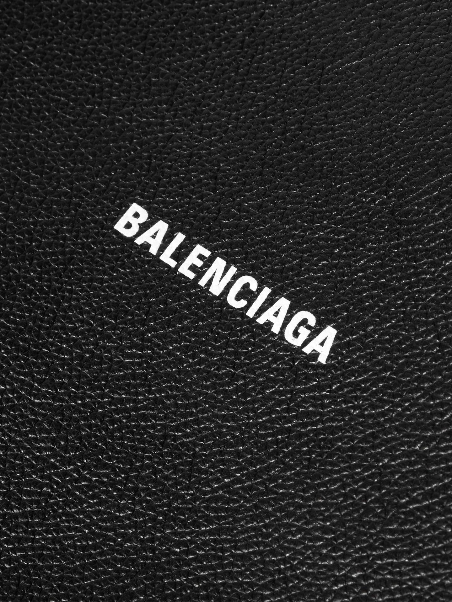 Download Balenciaga Logo On Leather Wallpaper