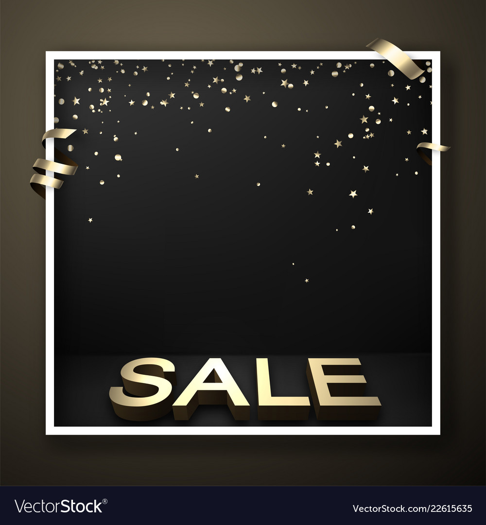 Free download Black sale promo background with golden 3d letters
