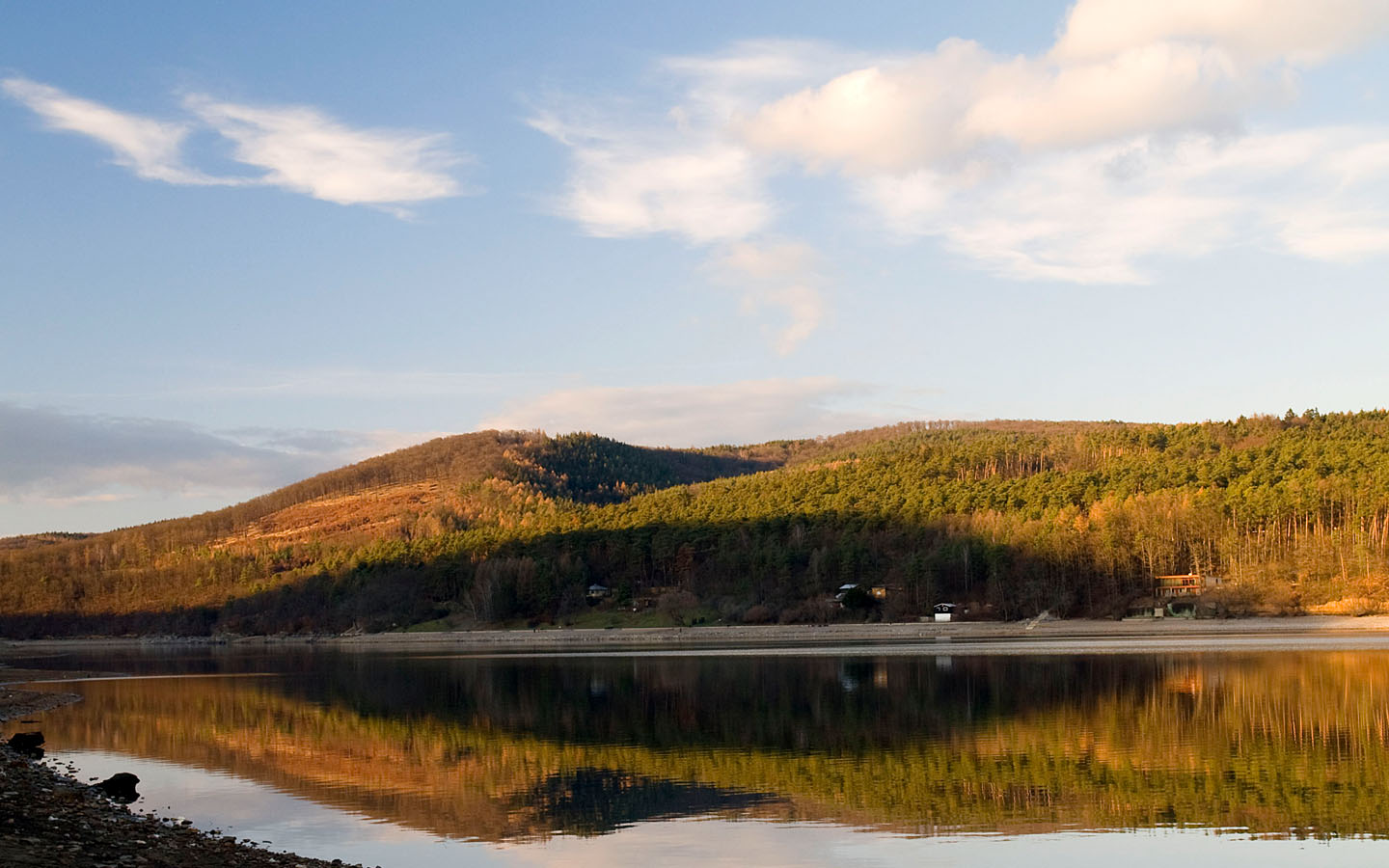 Autumn At Brno Dam Wallpaper Stock Photos